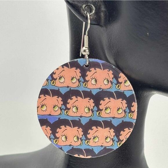 Blue Betty Boop Earrings - Picture 1 of 3